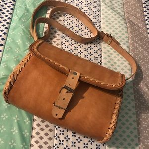 Leather cross body purse